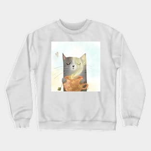 Caturdays and teaclub Crewneck Sweatshirt